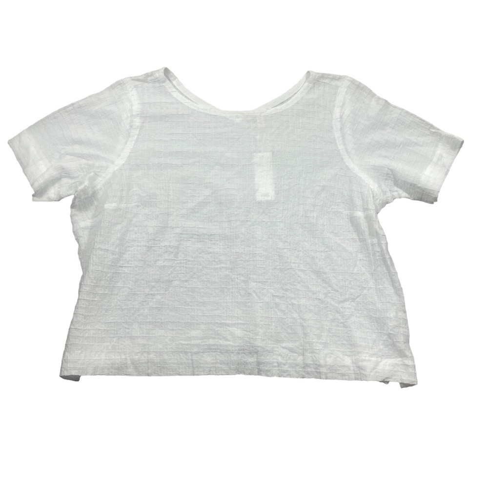 Eileen Fisher 2X NEW W/TAGS Batteau NK Top Short Sleeve‎ White